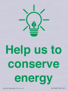 Help us to conserve energy 